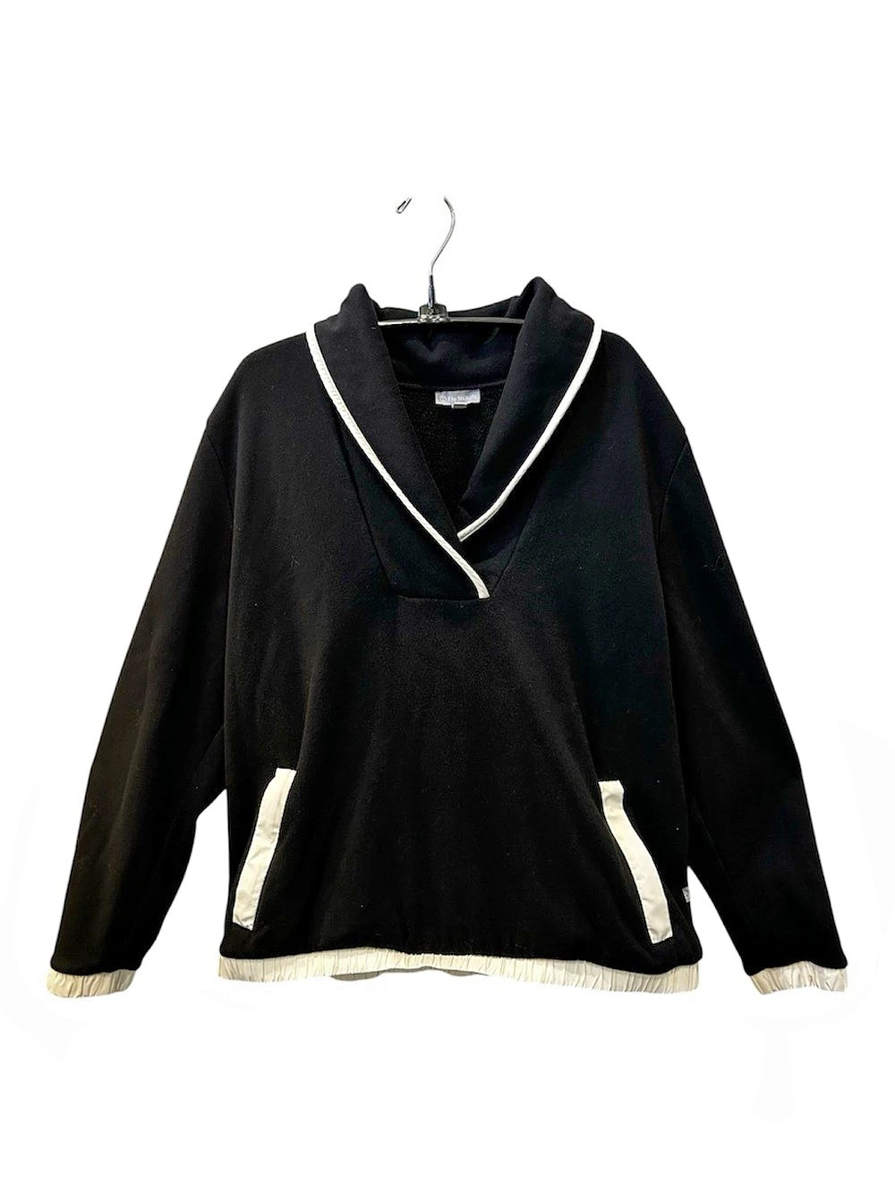 T by Talbots Cozy Cloud Shawl Collar Black Pullover Size Large